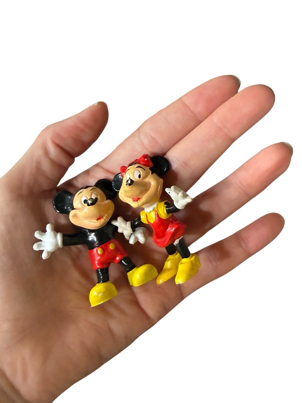 Vintage Mickey and Minnie Mouse figures
